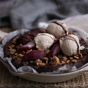 Chocolate Malva and Pear Pudding